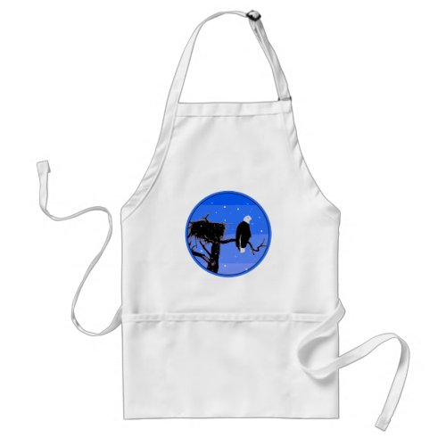 Bald Eagle in Winter  _ Original Wildlife Art Adult Apron