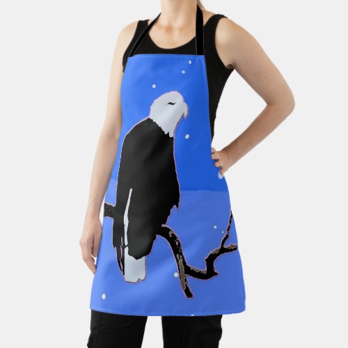 Bald Eagle in Winter  _ Original Wildlife Art Apron