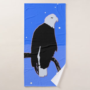 Bald Eagle in Winter  - Original Wildlife Art Bath Towel Set