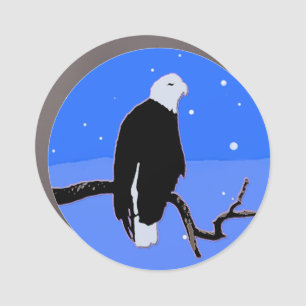 Bald Eagle in Winter - Original Wildlife Art Car Magnet