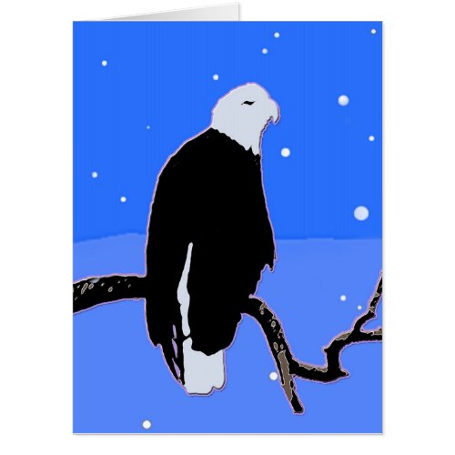 Bald Eagle in Winter  _ Original Wildlife Art Card