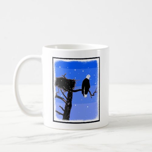 Bald Eagle in Winter  _ Original Wildlife Art Coffee Mug