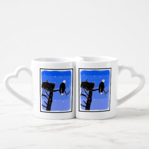 Bald Eagle in Winter  _ Original Wildlife Art Coffee Mug Set