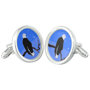 Bald Eagle in Winter - Original Wildlife Art Cufflinks