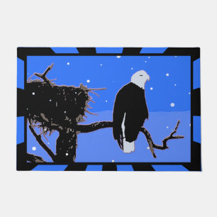 Bald Eagle in Winter - Original Wildlife Art Doormat