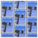 Bald Eagle in Winter  - Original Wildlife Art Fabric