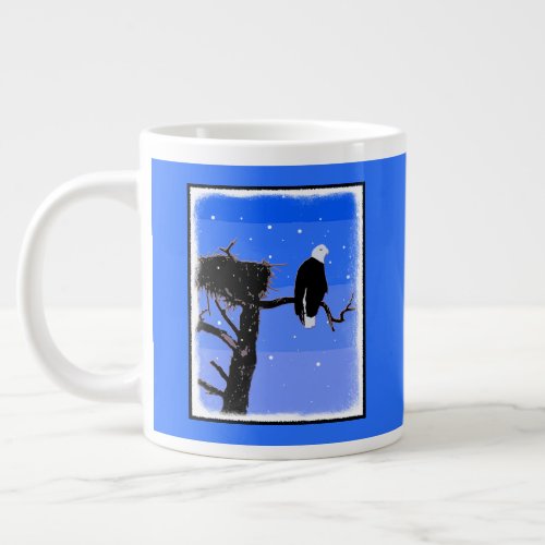 Bald Eagle in Winter  _ Original Wildlife Art Giant Coffee Mug