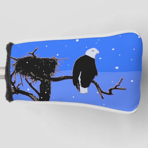 Bald Eagle in Winter  _ Original Wildlife Art Golf Head Cover
