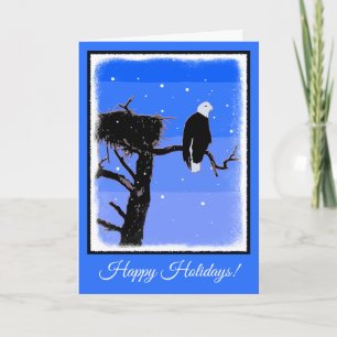 Bald Eagle in Winter - Original Wildlife Art Holiday Card