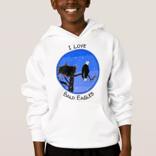 Bald Eagle in Winter - Original Wildlife Art Hoodie