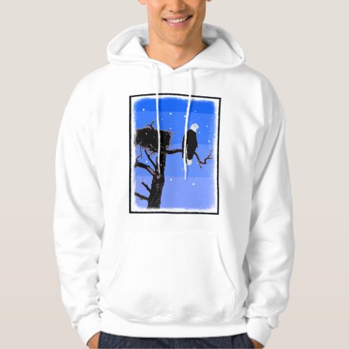 Bald Eagle in Winter  _ Original Wildlife Art Hoodie