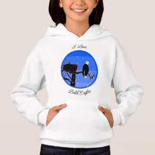 Bald Eagle in Winter  - Original Wildlife Art Hoodie