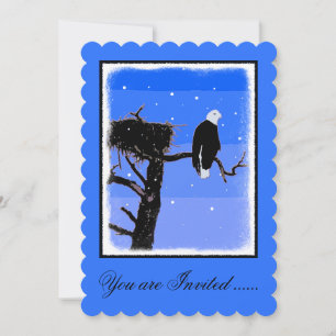 Bald Eagle in Winter  - Original Wildlife Art Invitation