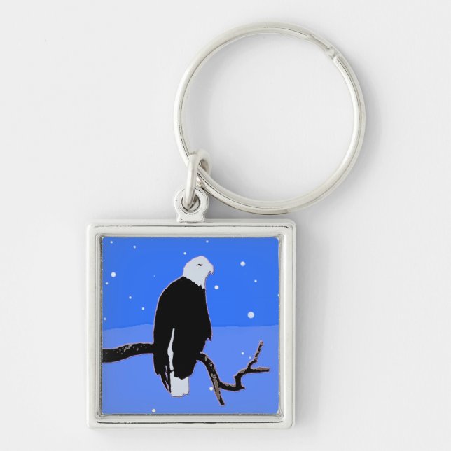 Bald Eagle in Winter  - Original Wildlife Art Keychain (Front)