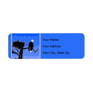Bald Eagle in Winter - Original Wildlife Art Label