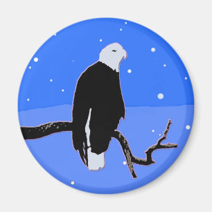 Bald Eagle in Winter - Original Wildlife Art Magnet