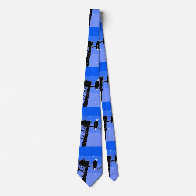 Bald Eagle in Winter  - Original Wildlife Art Neck Tie (Front)