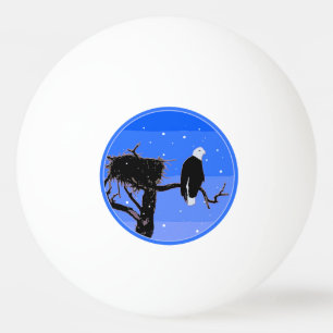 Bald Eagle in Winter  - Original Wildlife Art Ping Pong Ball