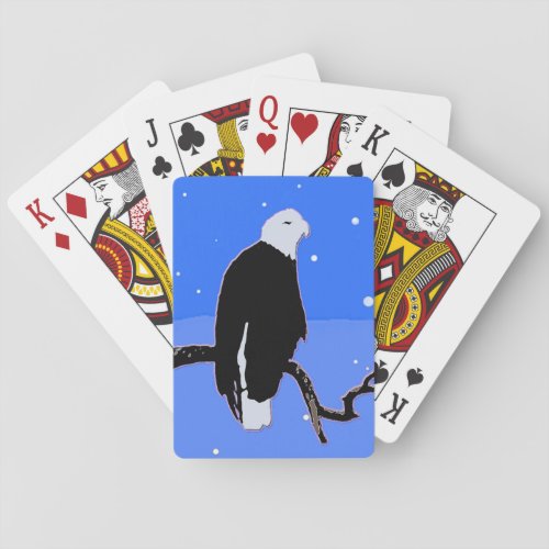 Bald Eagle in Winter  _ Original Wildlife Art Poker Cards