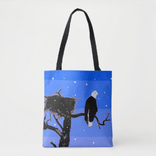 Bald Eagle in Winter  - Original Wildlife Art Tote Bag