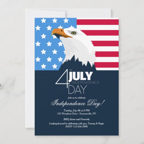 Bald Eagle Independence Day Invitation