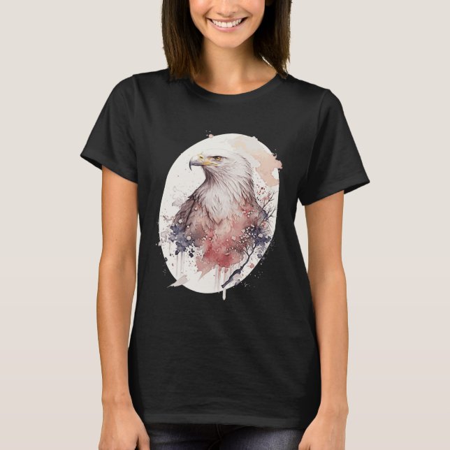 Bald Eagle Japanese Cherry Blossom Sakura Wildlife T-Shirt (Front)