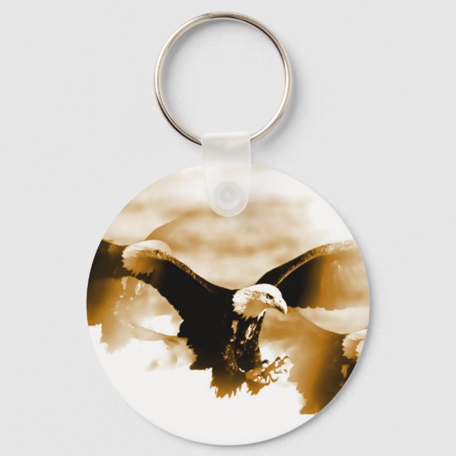 Bald Eagle Landing Keychain (Front)