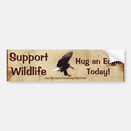 BALD EAGLE Landing Wildlife Support Bumper Sticker