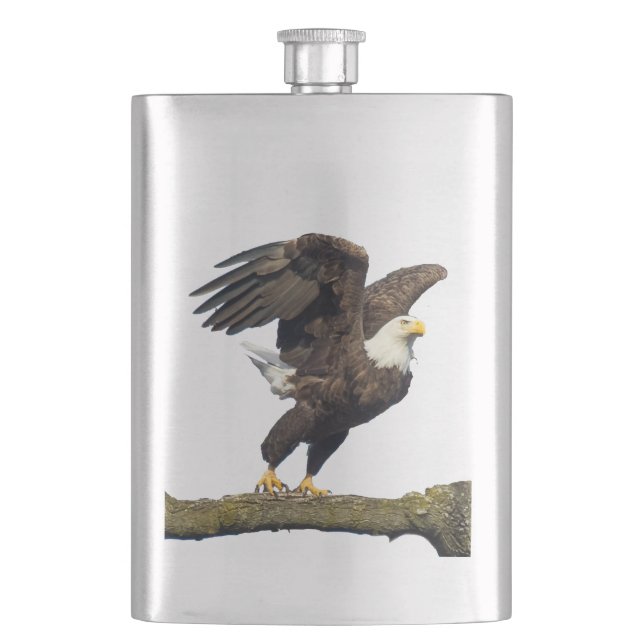 Bald Eagle Leap Flask (Front)