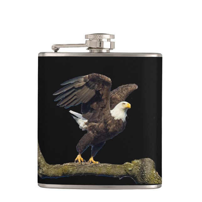 Bald Eagle Leap Flask (Front)