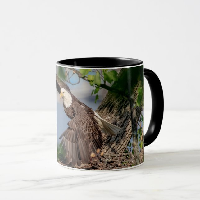 Bald Eagle leaving the nest Mug (Front Right)