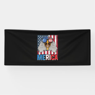 Bald Eagle Merica 4th of July Banner