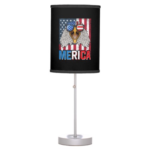 Bald Eagle Merica 4th of July Table Lamp