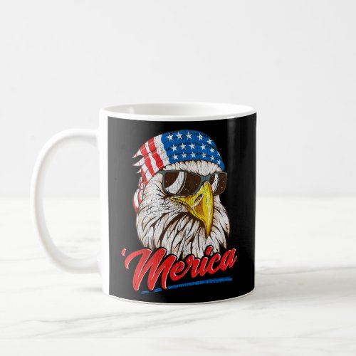 Bald Eagle Merica 80s Mullet Eagle America USA 4th Coffee Mug