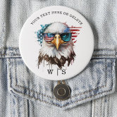 Cute U.S. Flag of Birds Round Button in Birdorable Shop