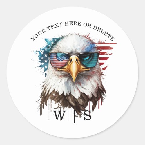 Bald Eagle modern  unique USA national symbol Classic Round Sticker