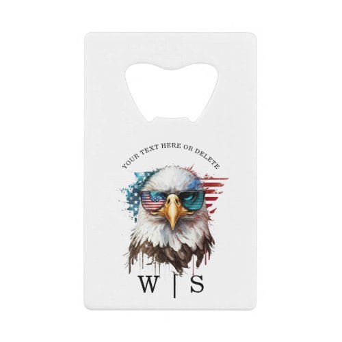 Bald Eagle modern  unique USA national symbol Credit Card Bottle Opener