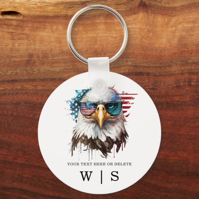 Bald Eagle modern & unique USA national symbol Keychain (Front)