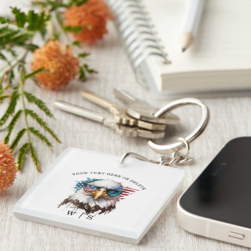 Bald Eagle modern  unique USA national symbol Keychain