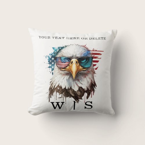 Bald Eagle modern & unique USA national symbol Throw Pillow