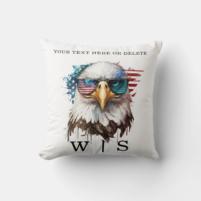 Bald Eagle modern & unique USA national symbol Throw Pillow (Front)
