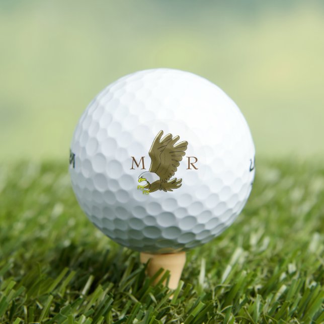 Bald Eagle Monogrammed Golf Balls (Insitu Tee)