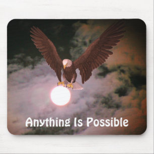 Bald Eagle Moon Possible Inspirational  Mouse Pad