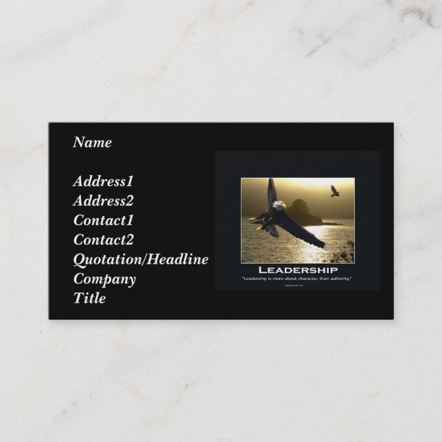 Bald Eagle Motivational Business Card (Front)