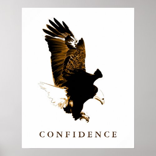 Bald Eagle Motivational Confidence Artwork Poster