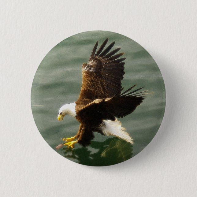 Bald Eagle Motivational Gift Button (Front)