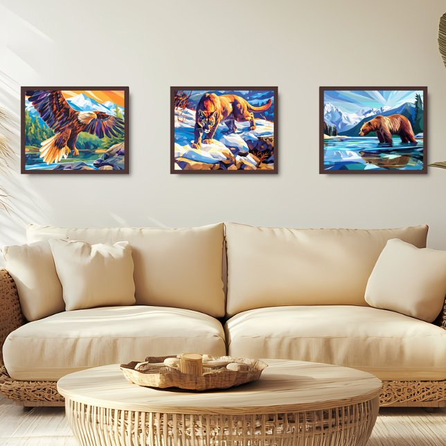 Bald Eagle, Mountain Lion, Brown Bear Wall Art Sets (Creator Uploaded)