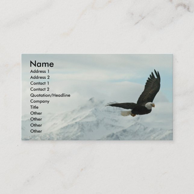 Bald eagle & mountains business card (Front)