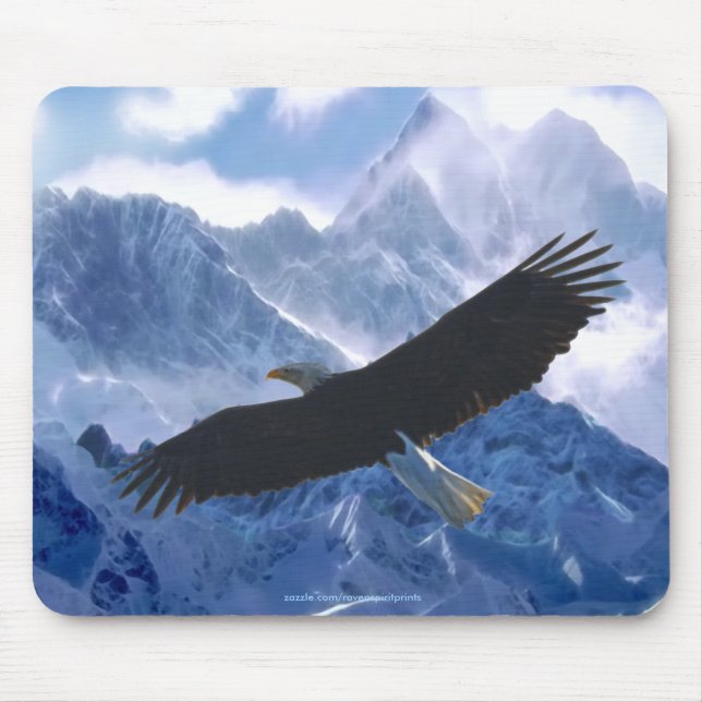 BALD EAGLE & Mountains Wilderness Mousepad (Front)