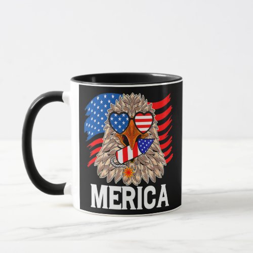 Bald Eagle Mullet 4th Of July American Flag Mug